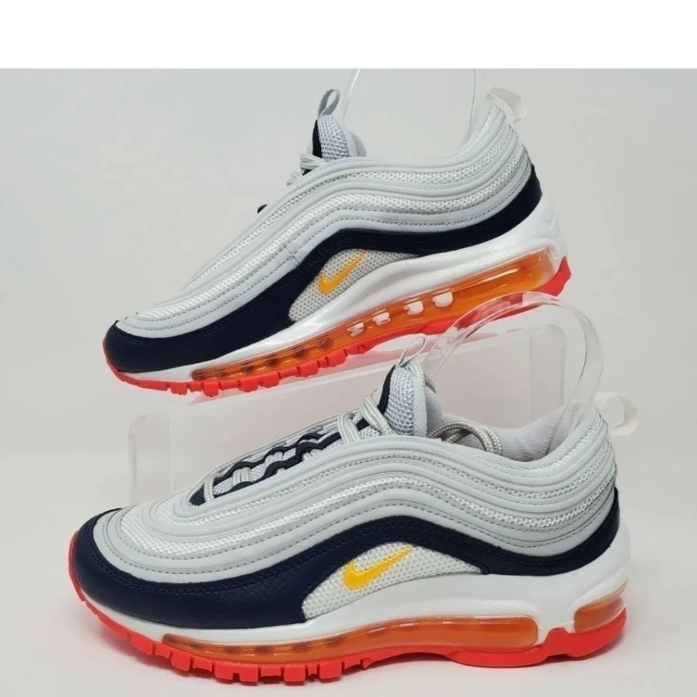 Nike Air Max 97 Women's Pure Platinum Laser Orange Size 5.5  921733-015 New